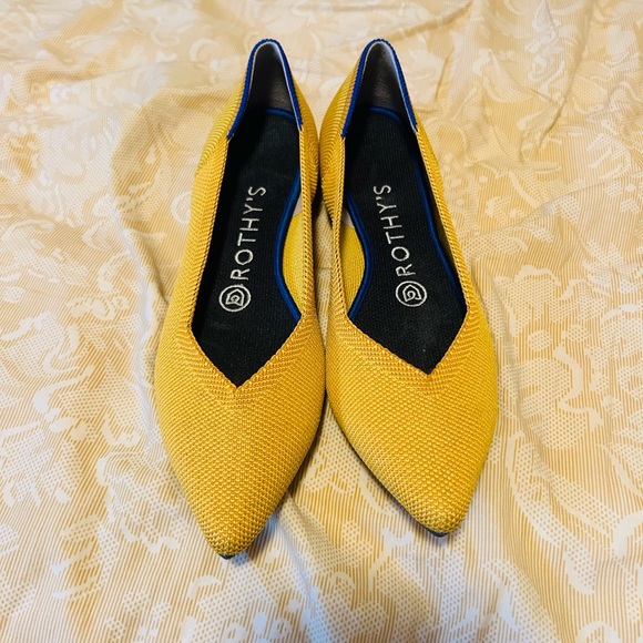 Rothy’s The Point Marigold Yellow Textile Ballet Flat Comfort Women’s size 6.5 - Picture 3 of 8